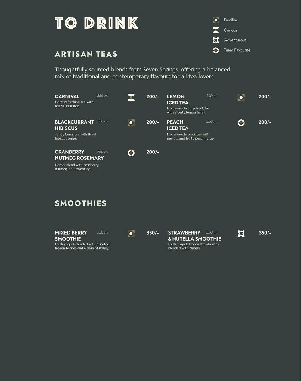 Printed menu, page 8 of 14