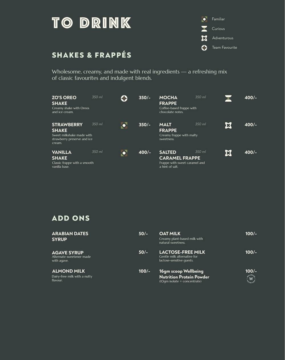 Printed menu, page 9 of 14