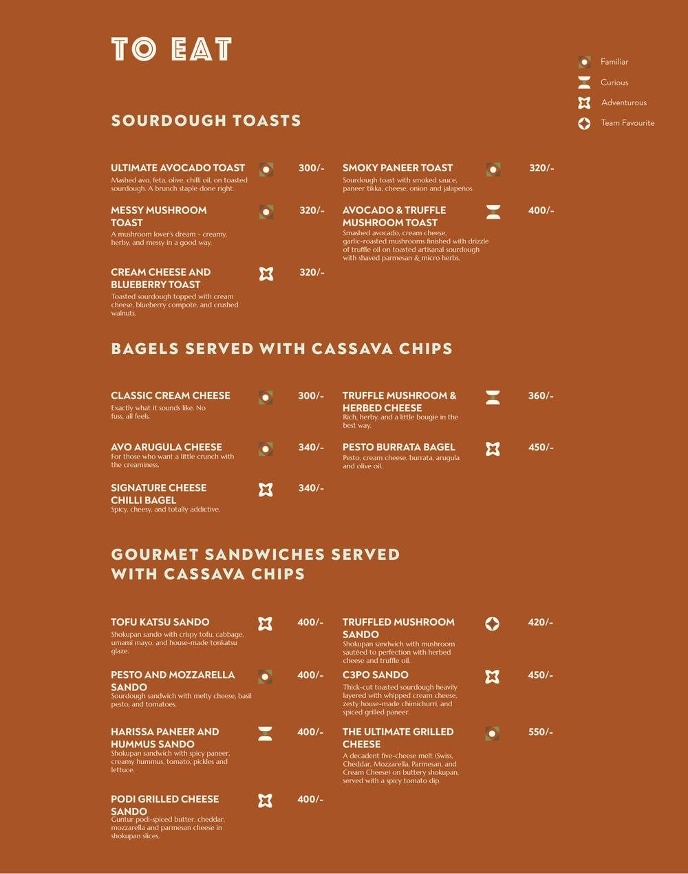 Printed menu, page 13 of 14