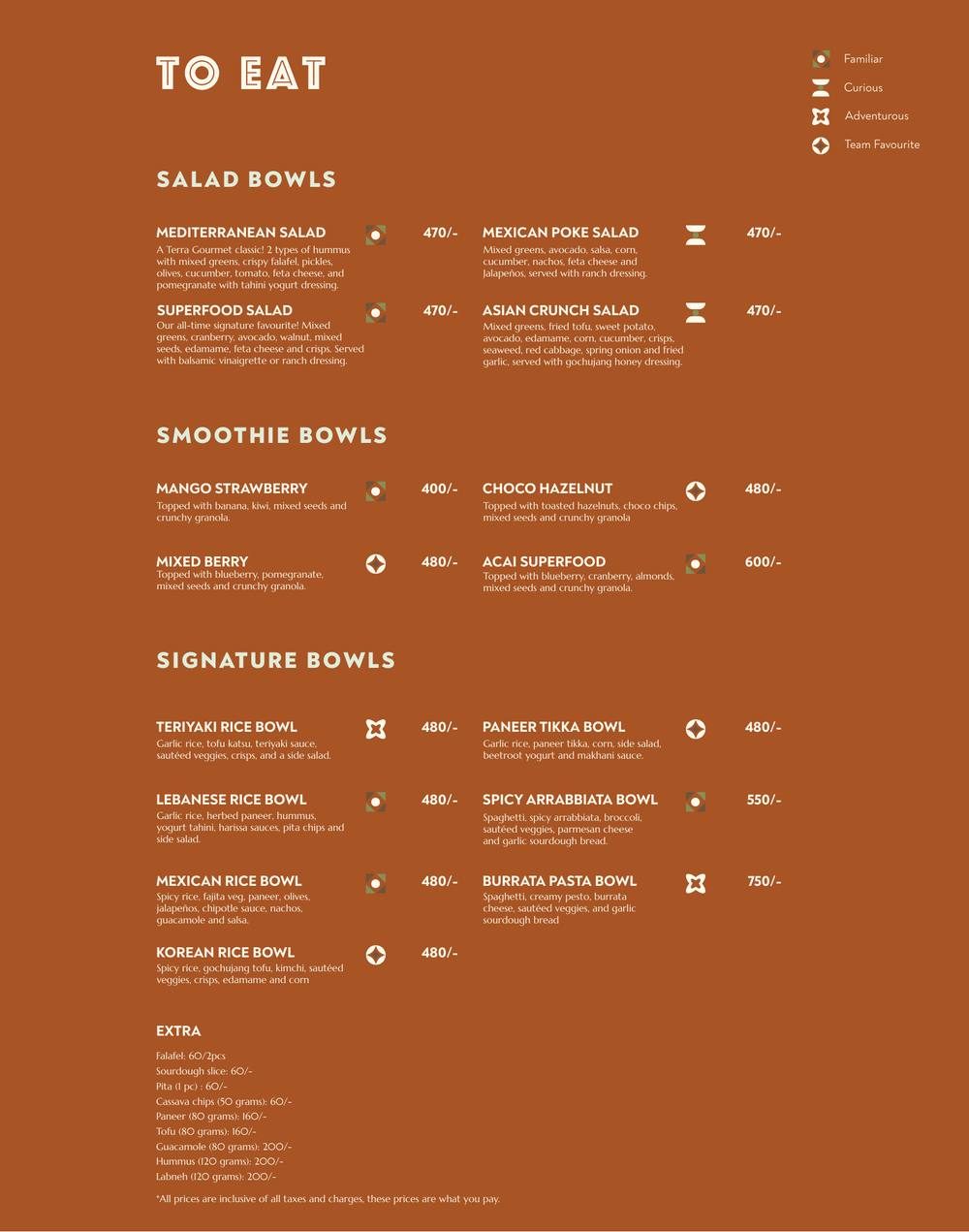 Printed menu, page 14 of 14